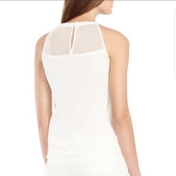 Lauren Ralph Lauren Cream Mesh Yoke Top XL - Picture 2 of 7